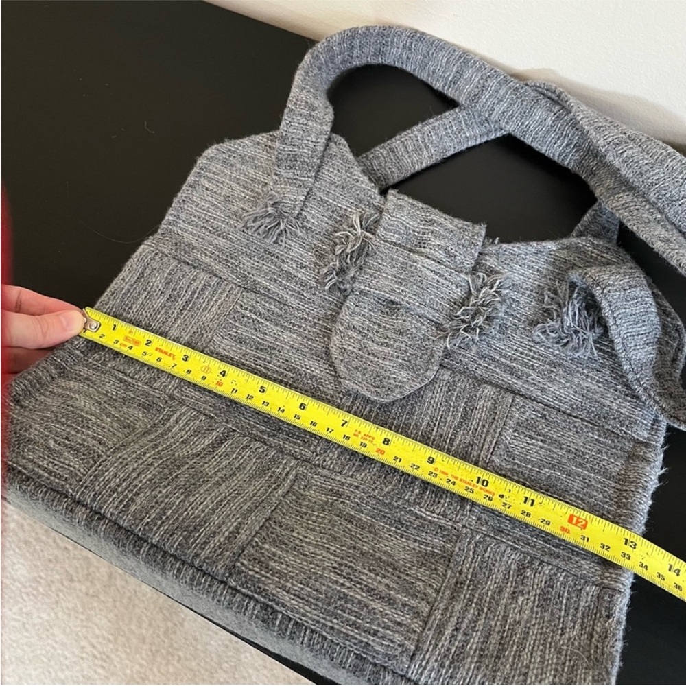 Vintage Au Terroir Hand Loomed Wool Tote Bag - Made in Quebec Canada ๐จ๐ฆ - Picture 11 of 13